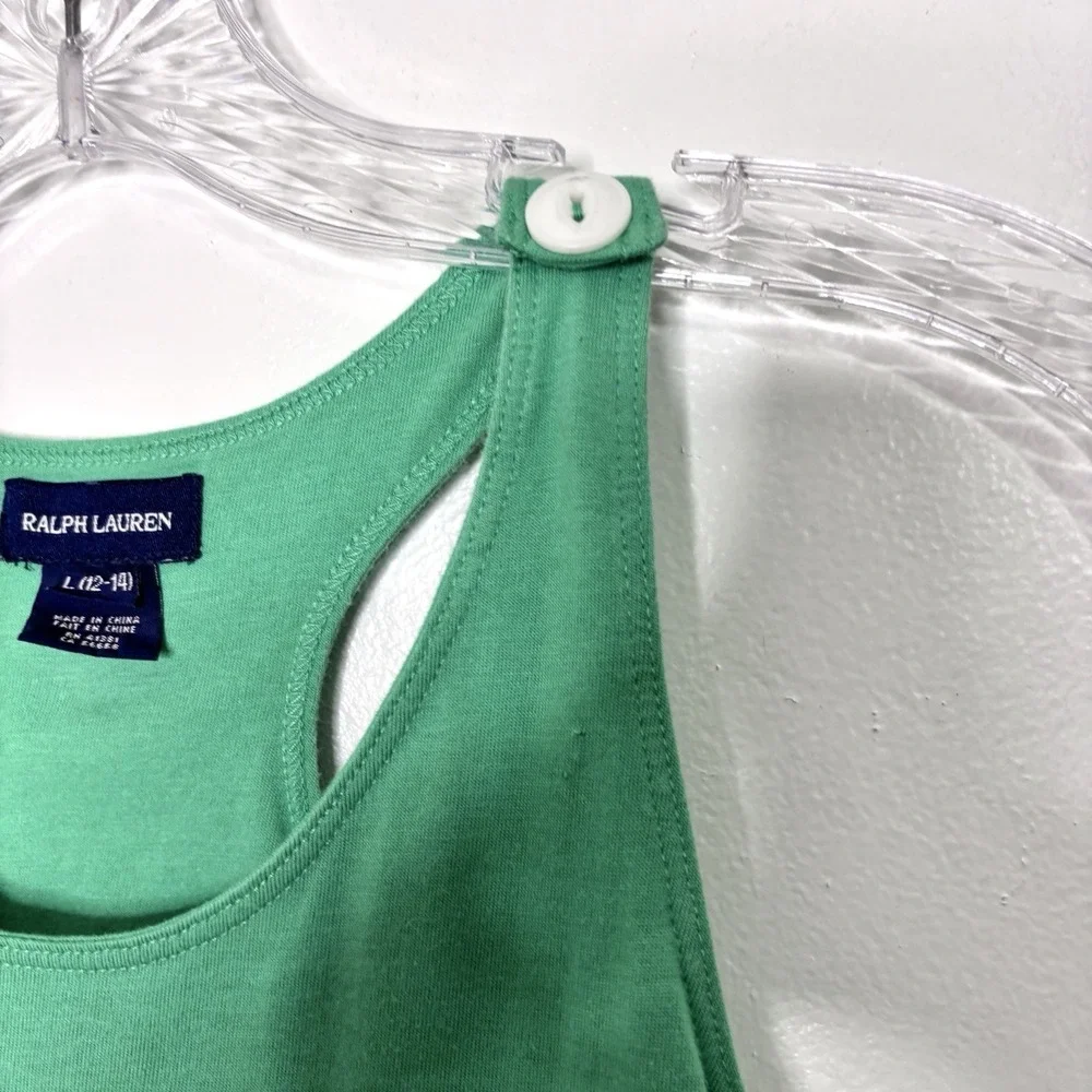 Ralph Lauren Polo Dress Girls Large 12-14 Maxi Racerback Coastal Vacation Beach